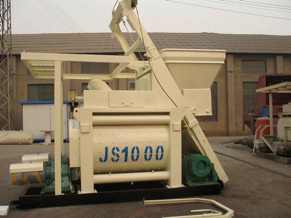 JS1000 twin shaft concrete mixer